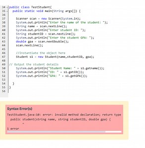 public class TestStudent{    public static void main(String ar... | Filo