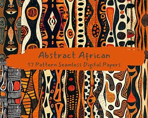 Abstract African Pattern Seamless Digital Papers - Printable Scrapbook Paper Png Instant Download Commercial Use 300dpi - Etsy