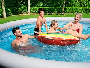 1.4K views | Ready for a perfect pool day without the fuss?! You need Fast Set  This beautifully designed pool requires the simplest fill-and-rise set up, includes a filter to keep the water sparkling, and an equally easy pack-down 﫶 Perfect for the family and great value, available from GiftBox https://bit.ly/4owrxb8 #bestway #fillandrise #pool #swim #fun | Bestway | Facebook