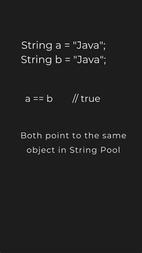 String pool explained in 5 secs #java #coding #javainterview #codinginterview