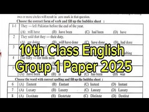 10th class English Lahore board group 1 paper 2025