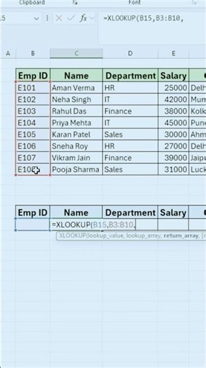 Excel XLookup to Calculate Emp. Salaries.