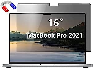 Magnetic Privacy Screen Protector for MacBook Pro 16 inch 2021, Anti Glare and Blue Light Blocking Filter, Seamless Bubble Free Installation, with Keyboard Cover (MacBook Pro 16 inch 2021)