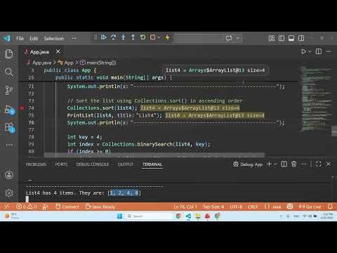 Java Collections Class Methods: sort, binarySearch, fill