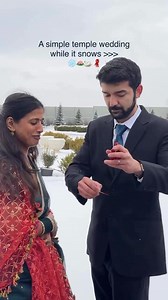 A simple yet magical temple wedding in the snow ❄️ This wedding embraced the beauty of minimalism—no decor, no makeup, just heartfelt moments and natural charm. Sometimes, the simplest settings create the most breathtaking memories, isn’t it? 💕✨ Video: @aastha.dhami ; @mohakpapola #templewedding #ecofriendlywedding #minimalbridallook #minimalmakeup #simplewedding #maharaniweddings #indianwedding #templeweddingmakeup #bridalsarees #snowwedding | Maharani Weddings