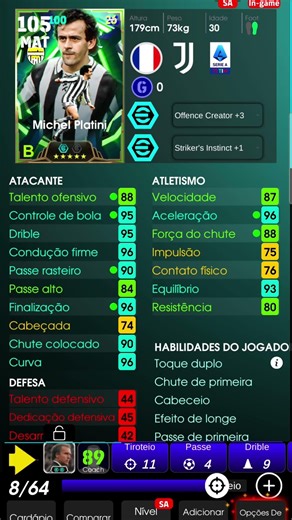 Ficha 109 SA Michel Platini #efootball #packopening #platini #michelplatini #viral