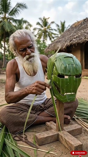 Old Man Turn Fresh Palm Leaves into a Full-Sized Iron Man Suit 🌿🛡️
