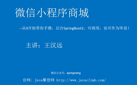 【实战项目】【已完结】从0开始带你手撸微信小程序商城，后台SpringBoot，可商用，也可作为毕设