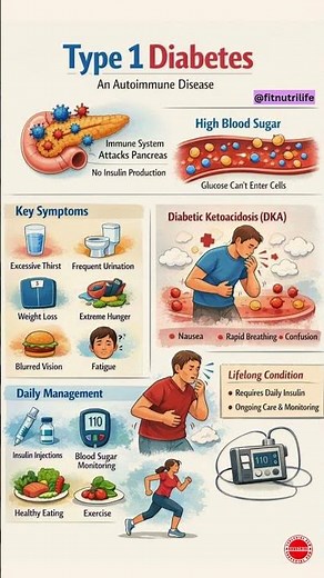 Type 1 Diabetes Explained | Symptoms, Causes & Daily Management Tips #nutrition