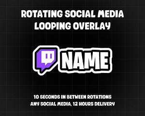 Custom Rotating Social Media Looping Overlay for X Twitch Tiktok Discord Instagram Youtube Kick for OBS, Streamlabs - Etsy