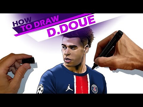 Désiré Doué, Paris Saint-Germain player - How to draw