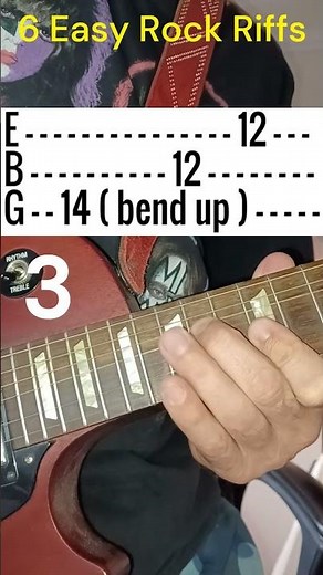 6 Easy Rock Riffs Guitar Lesson - With Tabs #guitarlesson #guitar #rockguitar #riffs