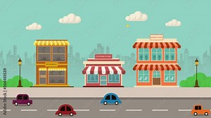 Motion graphic shopping online concept on Website.