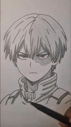 Drawing Shoto Todoroki Sketch Face Easy #shorts #todoroki #myheroacademia