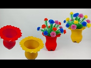 Membuat POT BUNGA CANTIK dari BOTOL BEKAS | Plastic Bottle Reuse
