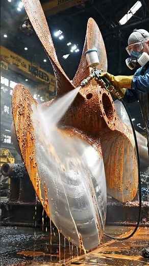 🚢 Giant Ship Propeller Blade | ACID RUST REMOVAL Magic | Rust Removal Magic on Marine Steel