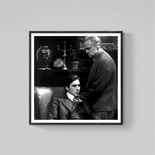 The Godfather Poster – Don Vito and Michael Corleone – Black & White Movie Wall Art (digital Download) - Etsy