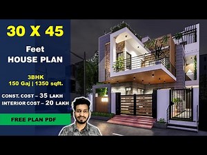30x45 Duplex House Plan | 150 Gaj | 1350 sqft | 3BHK House plan 3D | 30 by 45 ka Naksha || DV Studio