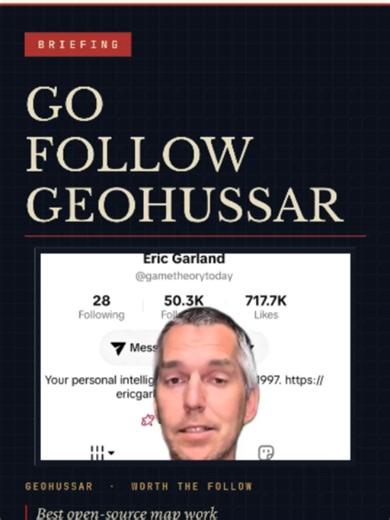Follow Geohussar for Clear, Calm Geopolitics