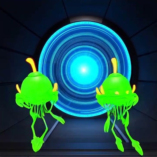 Aliens Travel Through a Portal by Anime Sora