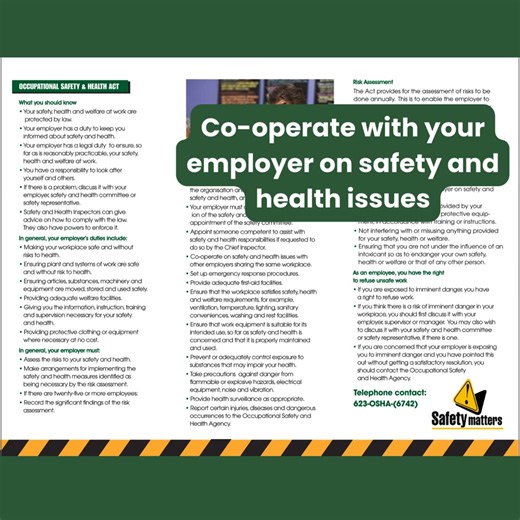 This week’s featured OSHA brochure is our Short Guide for Employees. Our video highlights just some of the main points that all employees should be aware of, but you can read the full brochure here https://osha.gov.tt/wp-content/uploads/simple-file-list/Brochures/A-Short-Guide-for-Employees.pdf. | Occupational Safety and Health Authority and Agency