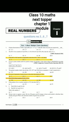 class 10 maths next topper chapter 1 module
