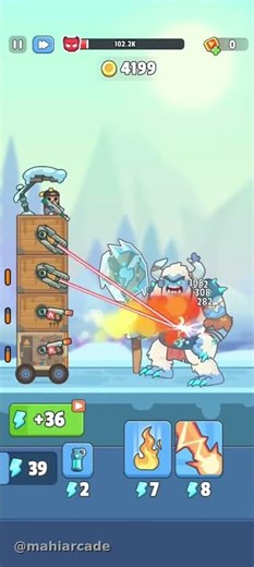 FIRE VS ICE! 🔥❄️ | Yeti King vs Flamethrower | TDS Survival #shorts #gaming