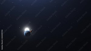 Inner planets flyby of Earth, Moon, Venus, and Mercury in space