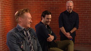 #Conan and Bill Hader compare the tasks in God of War to raking leaves in these outtakes from #CluelessGamer. | Team Coco