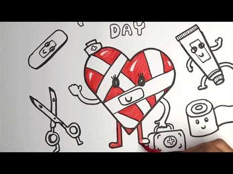 First Aid Day Drawing Easy / World First Aid Day Drawing