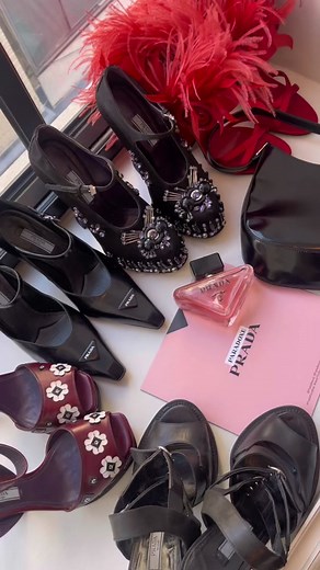 A look at some of my archive @prada heels before the #PradaParadoxe party 👠✨ #prada #pradashoes #designershoes #luxurytiktok