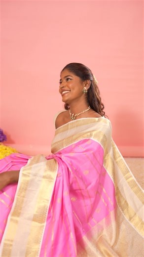 Daughters Of Pothys on Instagram: "Candy pink silk, elevated to royalty. Product Code Candy pink-POPS014 Use this code on our website www.pothys.com to find these sarees. Get upto 30% off in our sale Comment "LINK" to get the product link instantly. A celebration of timeless craftsmanship, this exquisite silk saree is adorned with striking Zari diamond borders that add depth, contrast, and regal charm. Flowing into a lavish, Zari rich jaal pallu, every weave reflects pure opulence and meticulous