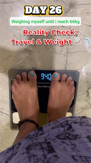 Why my weight increased 0.6kg in a single day after traveling... 🚗🍱 day 26: 94 kg