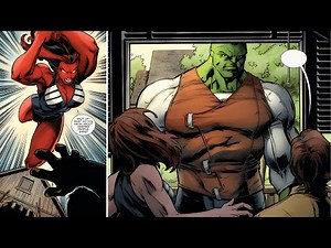 Red She-Hulk Beats Hulk