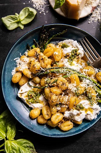Lemon Pesto Burrata and Brown Butter Gnocchi.