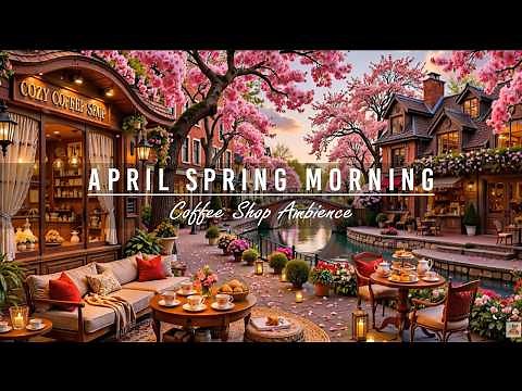 April Spring Morning at Cozy Coffee Shop Ambience 🌸 Warm Jazz Instrumental Music for Great Mood