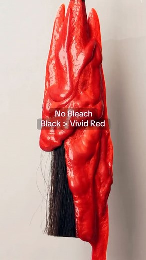 BLEACH on Instagram: "Vivid Red High Lift Permanent Colour on a 2.0 natural black"