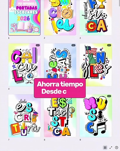 Archivo PDF de Portadas Escolares para Imprimir