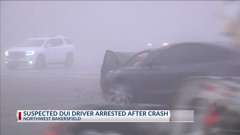 Suspected DUI driver arrested after crash in northwest Bakersfield