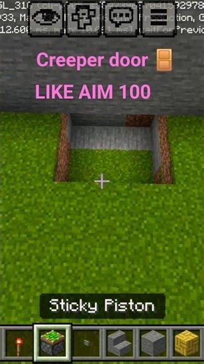 Creeper door in minecraft #minecraft