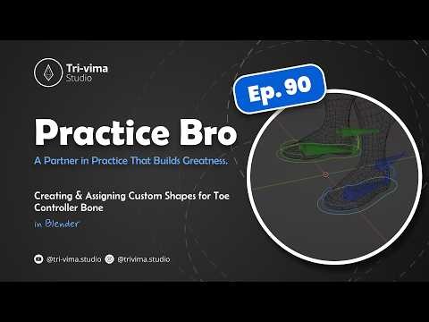 Practice Bro - Ep. 90 (Custom Shapes for Toe Controller Bone) in Blender