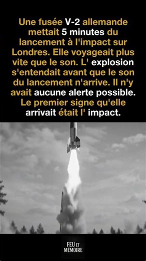 Le premier signe que le V-2 arrivait était l'explosion. Le son du lancement arrivait après