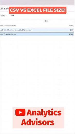 CSV vs Excel: Understanding File Size Differences #shorts