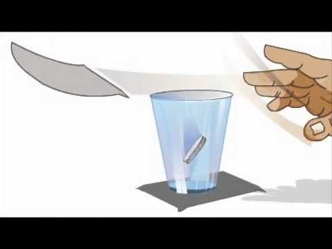 Newtons 1st Law of Inertia (Coin in cup)