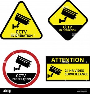 cctv in operation, video surveillance signs - vector Stock Vector Image & Art - Alamy