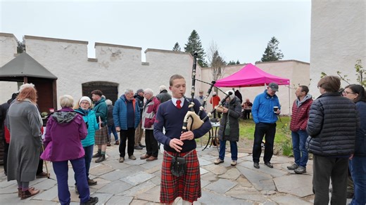Wonderful to see Braemar Castle open again after an 18-month restoration project which has transformed this historic site. The local community were welcomed back to the castle with a celebratory BBQ and music from some of our local musicians. The Castle, situated on the edge of Braemar village in Deeside, Aberdeenshire, Scotland, will now be open every Thursday to Sunday, 11 - 4pm (last entry 3pm). #braemar #braemarcastle #bagpipes #Deeside #aberdeenshire | Aberdeenshire Scotland