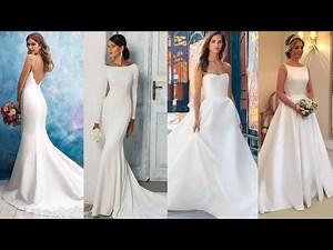 Soft, silky & smooth satin/silk wedding gowns for brides/slim fitted A-line satin&silk wedding gown