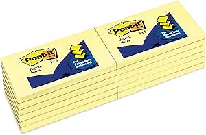 Post-it R350YW Original Canary Yellow Pop-Up Refill, 3 x 5, 12/Pack
