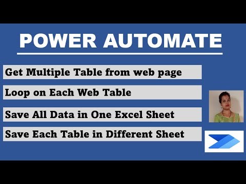 Power Automate Extract Multiple Tables from Webpage | Write web table Data in Different Excel Sheets