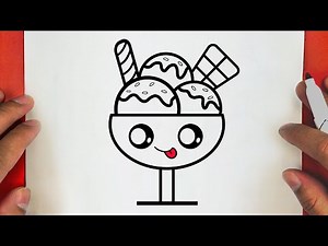 HOW TO DRAW A CUTE ICE CREAM CUP, STEP BY STEP, DRAW Cute things